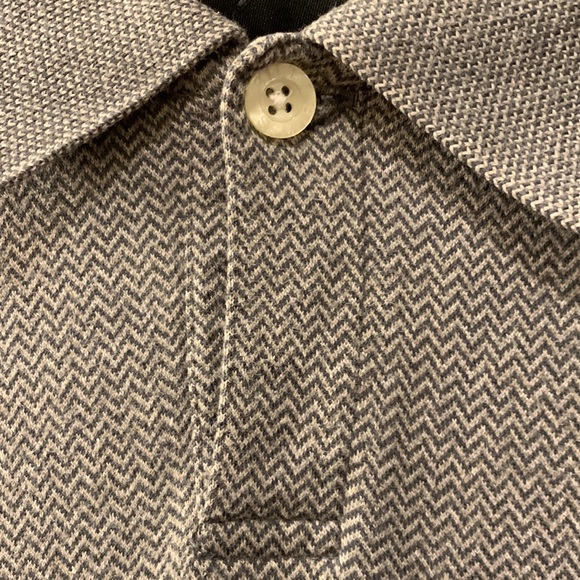 BILL BLASS STUDIO POLO SHIRT SZ XXL 100% COTTON GRAY MICRO HERRINGBONE PRINT - Picture 6 of 8